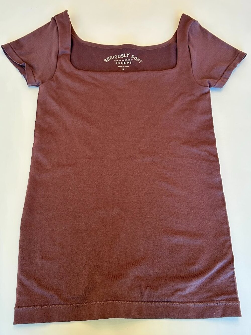 💥 AEROPOSTALE Seriously Soft Sculpt Tee • Brown • Size M